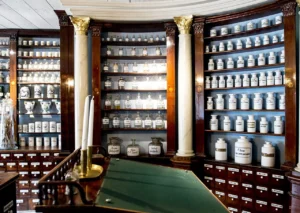 Apteekkimuseon ja Qwenselin talon kuva, lääketieteen ja farmasian museot Suomessa